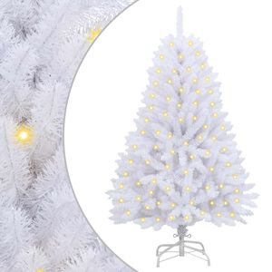 vidaXL &Aacute;rvore de Natal Artificial 150 LED PVC e A&ccedil;o Branco