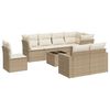 vidaXL 9 pcs conjunto de sof&aacute;s p/ jardim com almofad&otilde;es vime PE bege