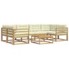 vidaXL Conjunto de Sof&aacute;s para Exterior 5 unid. Branco e Creme