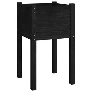 vidaXL Vaso de jardim 40x40x70 cm madeira de pinho maci&ccedil;a preto