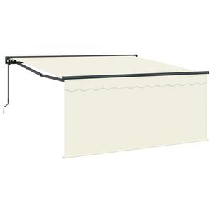 vidaXL Toldo retr&aacute;til Creme 350 x 250 cm Poli&eacute;ster e Alum&iacute;nio