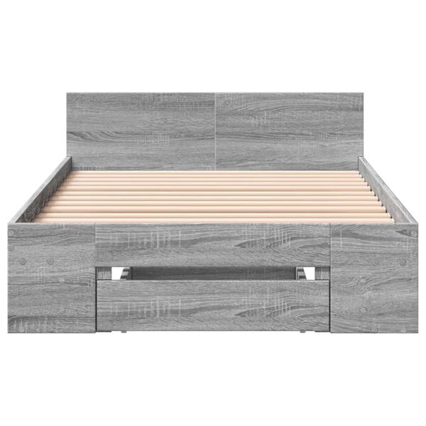 vidaXL Estrutura de cama c/ gaveta 90x190 cm derivados de madeira