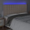 vidaXL Cabeceira cama c/ LED couro artif. 180x5x118/128cm cappuccino