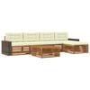 vidaXL Conjunto de Sof&aacute;s para Exterior 6 unid. Natural e Creme