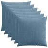 vidaXL Capa almofada 6 pcs ALMELO Azul 65 x 65 cm cord&atilde;o