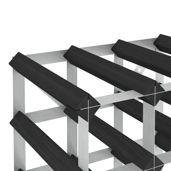 vidaXL Garrafeira para 20 garrafas madeira de pinho maci&ccedil;a preto