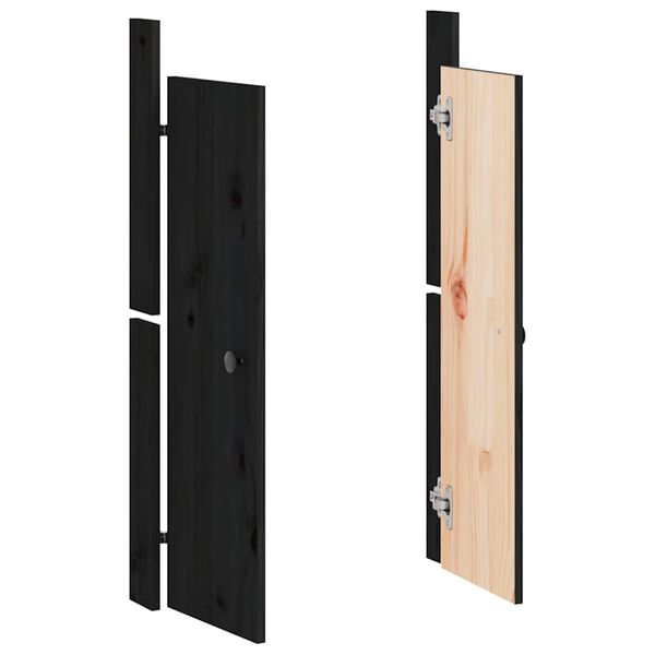 vidaXL Portas cozinha p/ exterior MEPPEL 2 pcs 50x9x82 cm pinho maci&ccedil;o preto