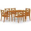 vidaXL 7 pcs conjunto de jantar para jardim madeira de ac&aacute;cia maci&ccedil;a