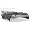 vidaXL Estrutura de cama com cabeceira 135x190 cm metal branco