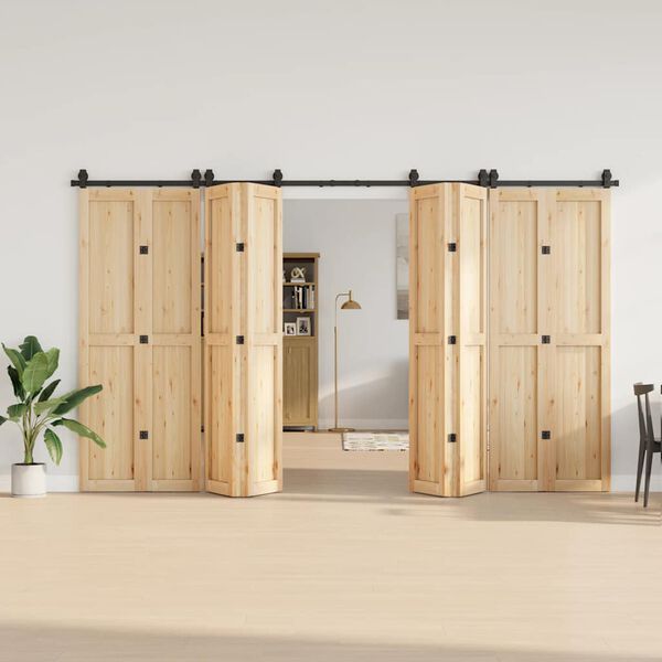 vidaXL Kit de ferragens para porta deslizante 366 cm aço preto