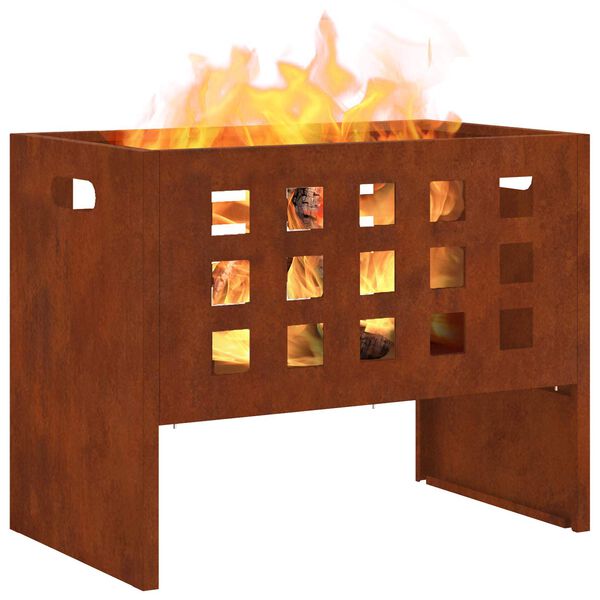vidaXL Fire Pit Castanho 50 x 30 x 40 cm A&ccedil;o