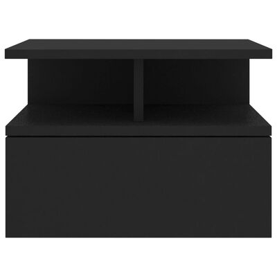 vidaXL Mesa de cabeceira suspensa 40x31x27 cm derivados madeira preto