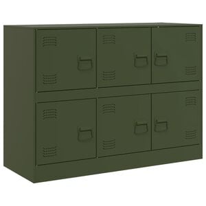 vidaXL Aparador 99x39x73 cm a&ccedil;o verde azeitona