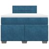 vidaXL Cama boxspring com colch&atilde;o 120x200 cm veludo azul-escuro
