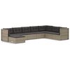 vidaXL 8 pcs conjunto lounge de jardim c/ almofadões vime PE cinzento