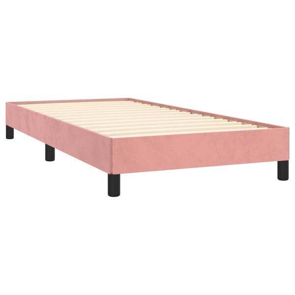 vidaXL Estrutura de cama 90x190 cm veludo rosa
