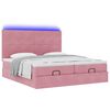 vidaXL Estrutura de cama otomana com colch&otilde;es 160x200 cm veludo rosa