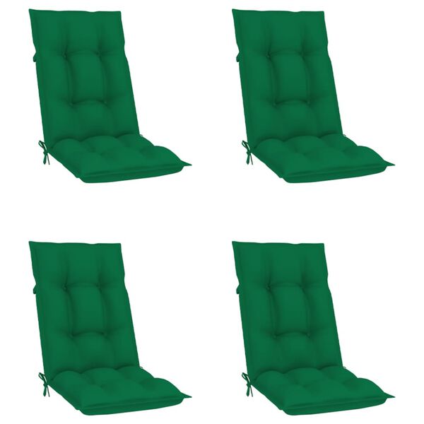 vidaXL Cadeiras de jardim reclin&aacute;veis c/ almofad&otilde;es 4 pcs teca maci&ccedil;a