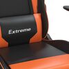 vidaXL Cadeira gaming massagens couro artificial preto e laranja