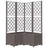 vidaXL Vaso/floreira jardim c/ treli&ccedil;a 80x80x136 cm PP castanho