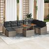 vidaXL Conjunto de Sof&aacute; de Jardim 9 pcs Cinzeto Rattan Sint&eacute;tico
