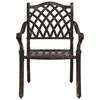 vidaXL Conjunto de Jantar para Jardim 7 pcs Bronze Alum&iacute;nio