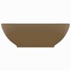 vidaXL Lavat&oacute;rio luxuoso formato oval 40x33 cm cer&acirc;mica creme mate