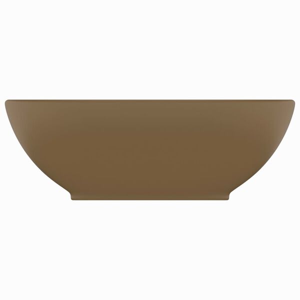 vidaXL Lavat&oacute;rio luxuoso formato oval 40x33 cm cer&acirc;mica creme mate