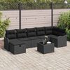 vidaXL Conjunto de Sof&aacute; de Jardim 8 pcs Preto Rattan Sint&eacute;tico