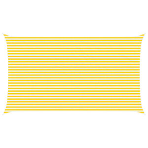 vidaXL Vela de sombra solar Amarelo e Branco 7 x 4 m