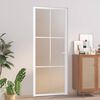 vidaXL Porta de interior 83x201,5 cm vidro e alum&iacute;nio branco mate