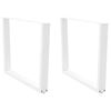 vidaXL P&eacute;s para mesa de jantar em V, 2 pe&ccedil;as, branco, 100x(72-73,3) cm, a&ccedil;o