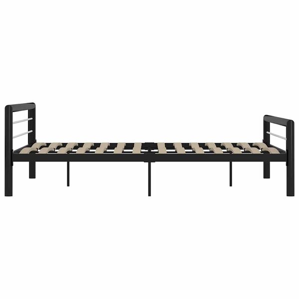vidaXL Estrutura de cama 180x200 cm metal preto e branco