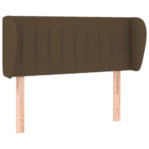 vidaXL Cabeceira de cama c/ abas tecido 83x23x78/88cm castanho-escuro