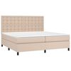 vidaXL Cama box spring c/colch&atilde;o/LED 200x200cm couro artif. cappuccino