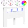vidaXL Cabeceira cama c/ LEDs 140x18,5x103,5 cm deriv. madeira branco