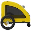 vidaXL Reboque bicicleta p/ animais tecido oxford/ferro amarelo