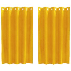 vidaXL Cortinas opacas 2 unid. Amarelo-Mostarda 140 x 140 cm Veludo