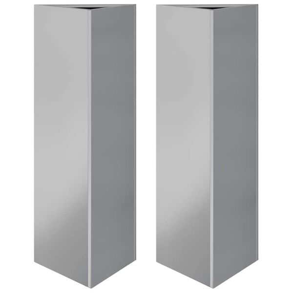 vidaXL Vaso/floreira jardim 2pcs triangular 30x26x75cm a&ccedil;o galvanizado