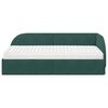 vidaXL Estrutura de Cama de Canto com Colch&atilde;o 2 pcs Verde Veludo