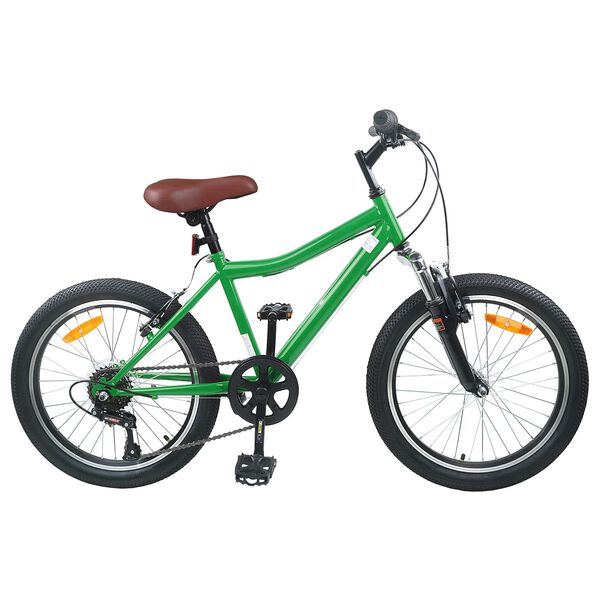vidaXL Bicicleta Infantil 20 Polegadas 6-Speed para 6-11 Anos Verde