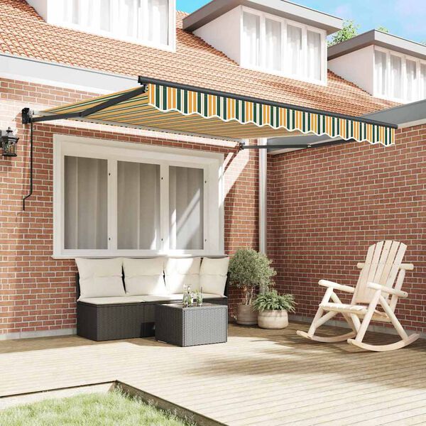 vidaXL Toldo Verde e Amarelo 300 x 250 x 165 cm Poli&eacute;ster