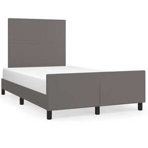 vidaXL Estrutura cama c/ cabeceira 120x200cm couro artificial cinzento