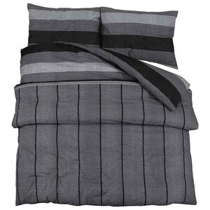 vidaXL Conjunto de capa de edred&atilde;o 260x220 cm algod&atilde;o cinza-escuro