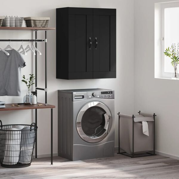 vidaXL Armário de parede 69,5x34x90 cm derivados de madeira preto