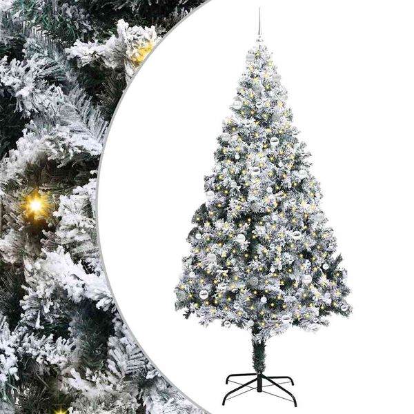 vidaXL &Aacute;rvore de Natal Artificial Branco 240 cm PVC, A&ccedil;o e Pl&aacute;stico