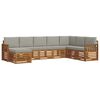 vidaXL Conjunto de Sof&aacute;s para Exterior 8 unid. Cinza Natural e Claro