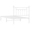 vidaXL Estrutura de cama com cabeceira 100x190 cm metal branco