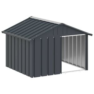 vidaXL Casota para c&atilde;es 116,5x103x81,5 cm a&ccedil;o galvanizado antracite
