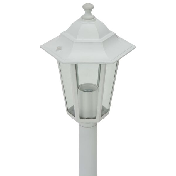 vidaXL Candeeiros de pé para jardim 6 pcs E27 110 cm alumínio branco